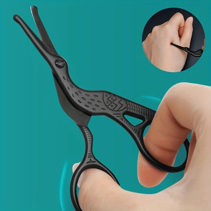 stainless steel round-head nose hair scissors — image 3