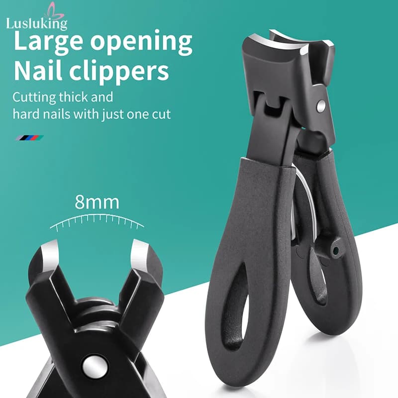 Stainless steel large-jaw nail clipper with 8mm opening — image 1
