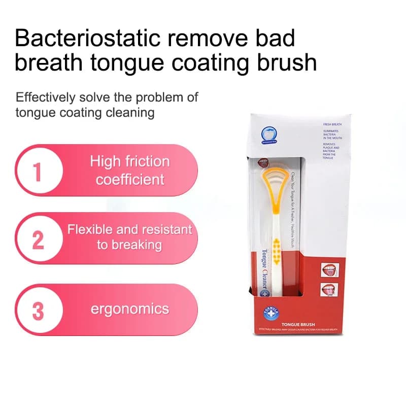 Stainless steel tongue scraper with ergonomic handle — image 3