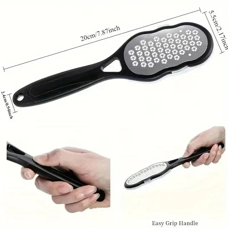 stainless steel ergonomic foot file with coarse and fine grit — image 4