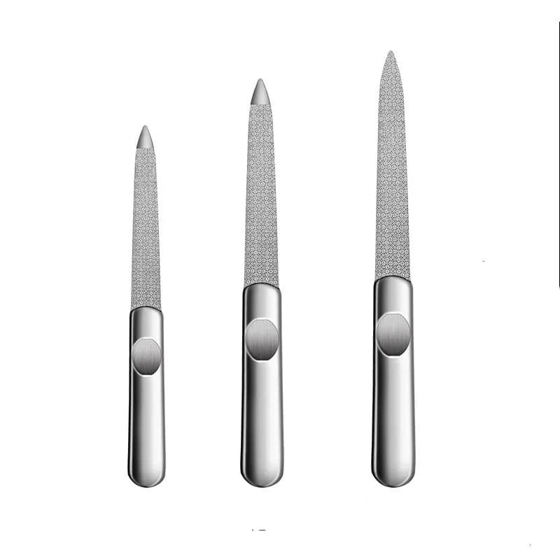 three stainless steel double-sided nail files — image 2