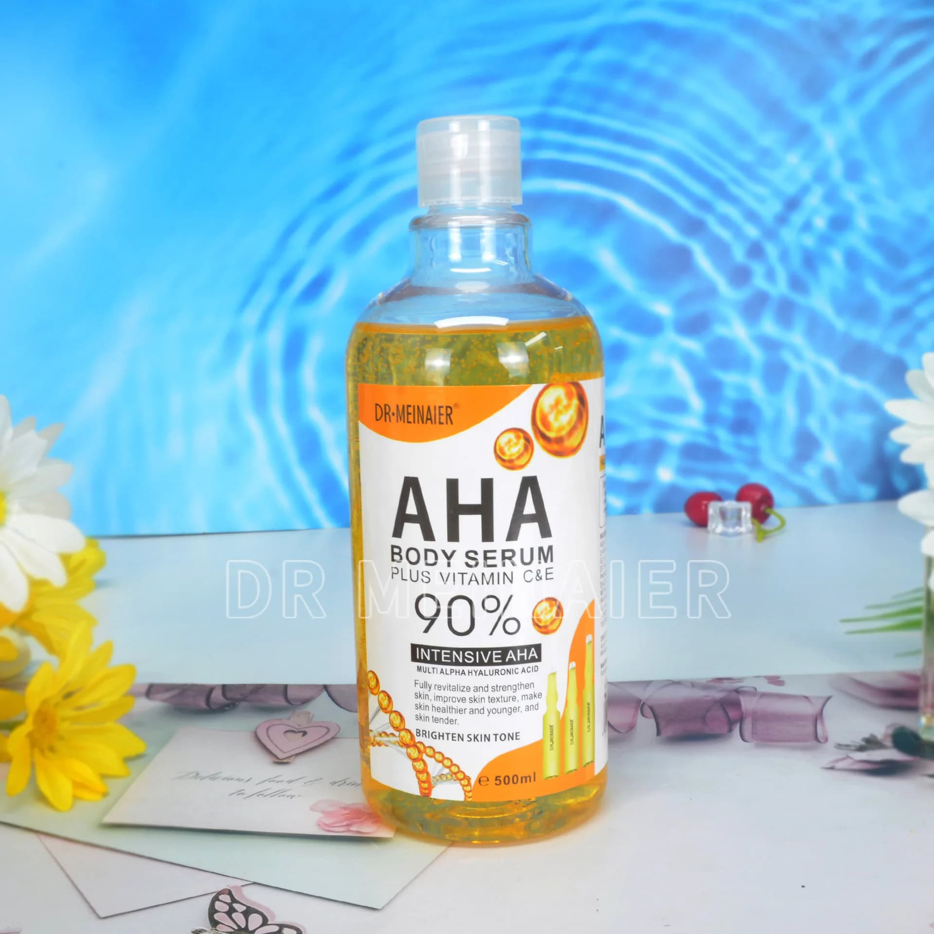 500ml bottle of vitamin C AHA hyaluronic face serum — image 8