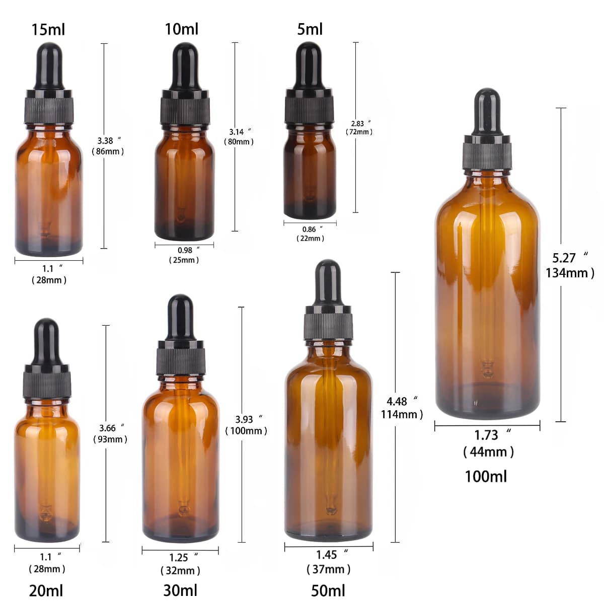 Amber glass dropper bottle with pipette — image 3