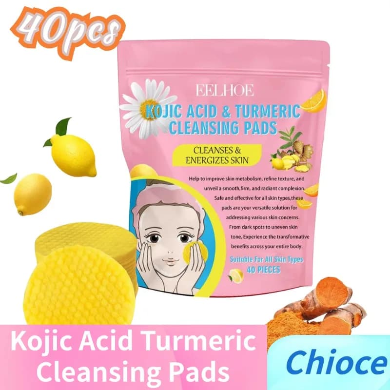 turmeric kojic acid lemon facial exfoliating pads — image 1