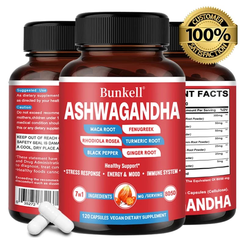 KSM-66 Organic Ashwagandha Capsules with Maca & Turmeric