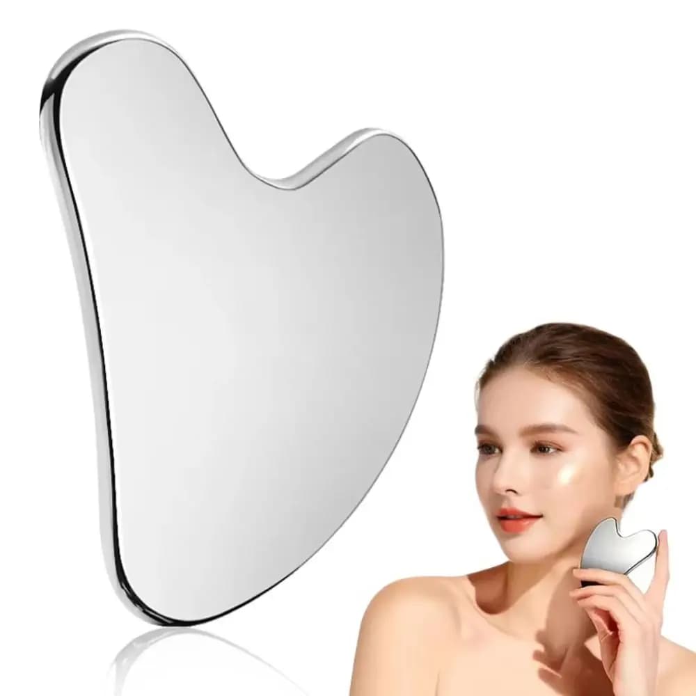 Stainless Steel Heart‑Shape Gua Sha Facial Massager