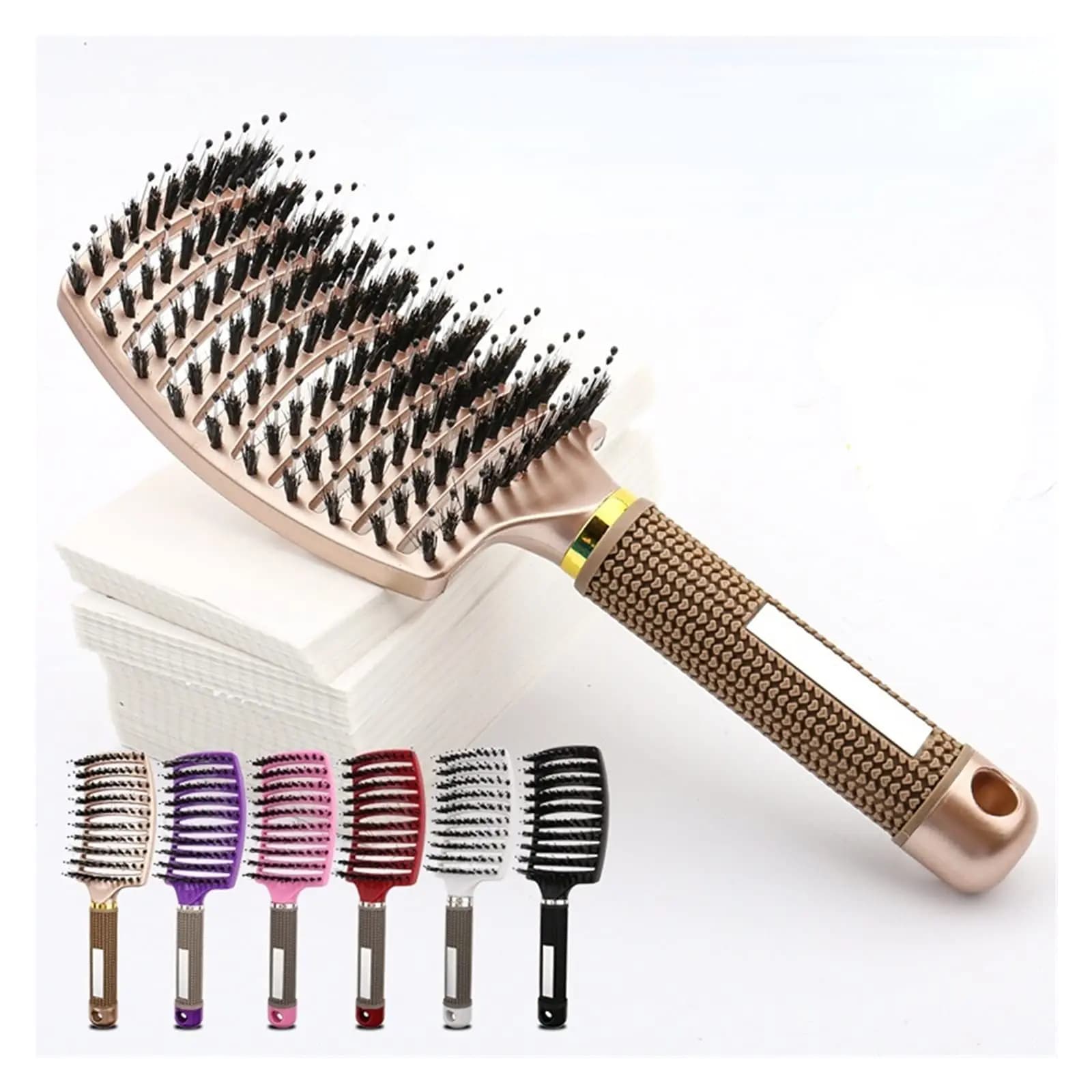 detangling hair brush with bristle and nylon — image 6