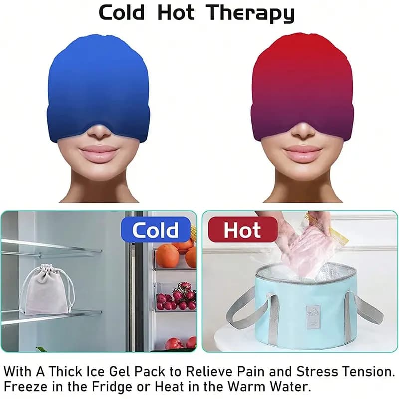 cold compress headache relief cap — image 3
