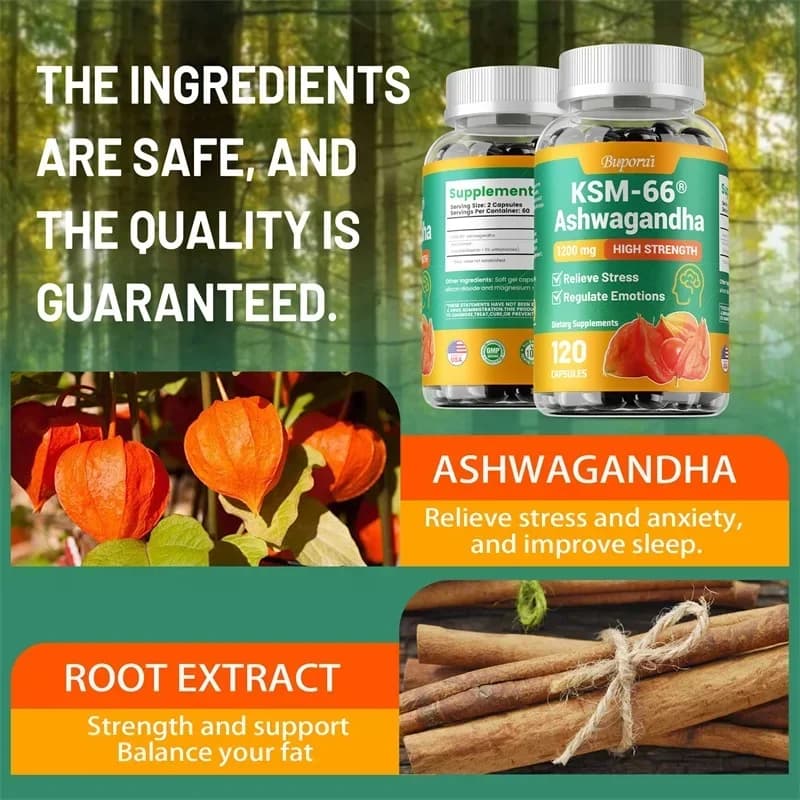 Ashwagandha extract capsules in a bottle — image 3