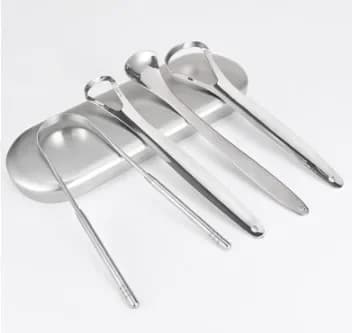 Stainless steel tongue scraper set — image 7