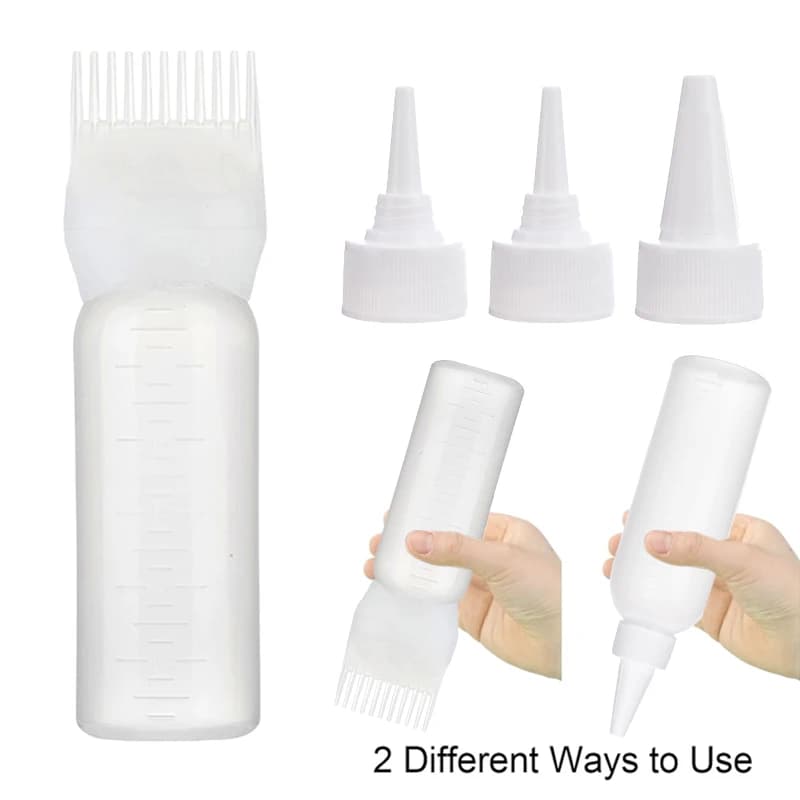 6 oz hair oil application bottle with three pointed dropper caps — image 8