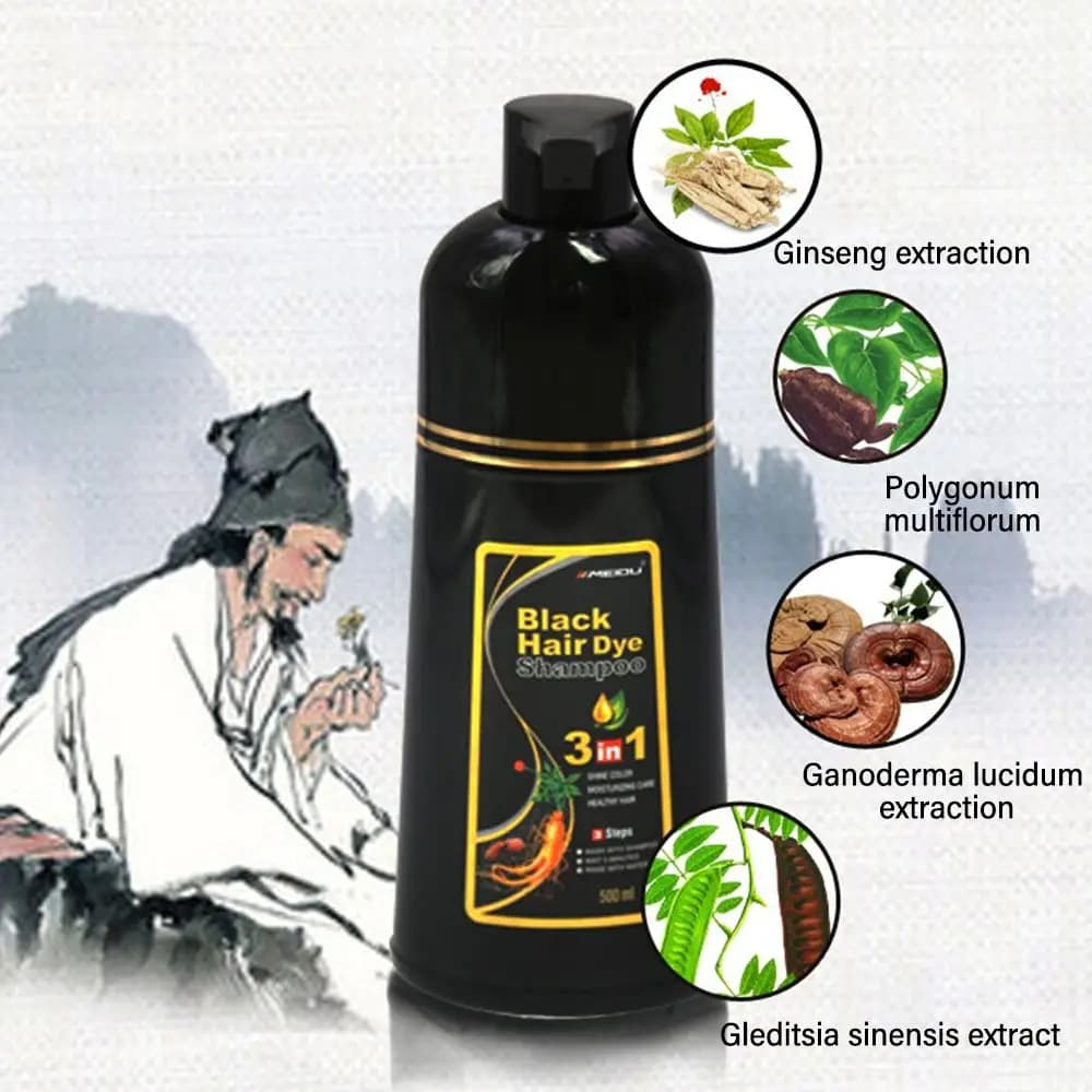 3-in-1 instant coloring shampoo in natural black — image 3