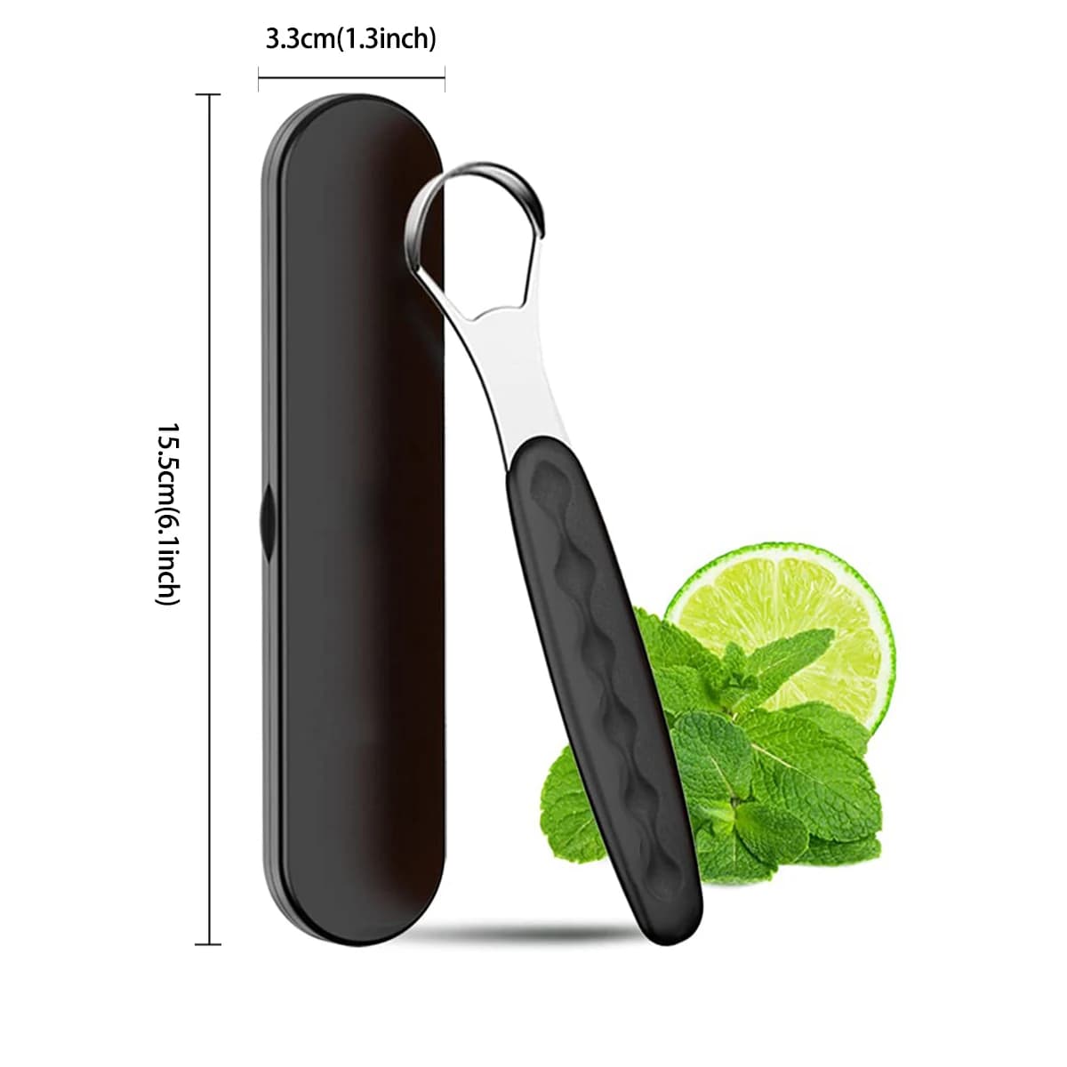 Stainless steel tongue scraper with portable case — image 6