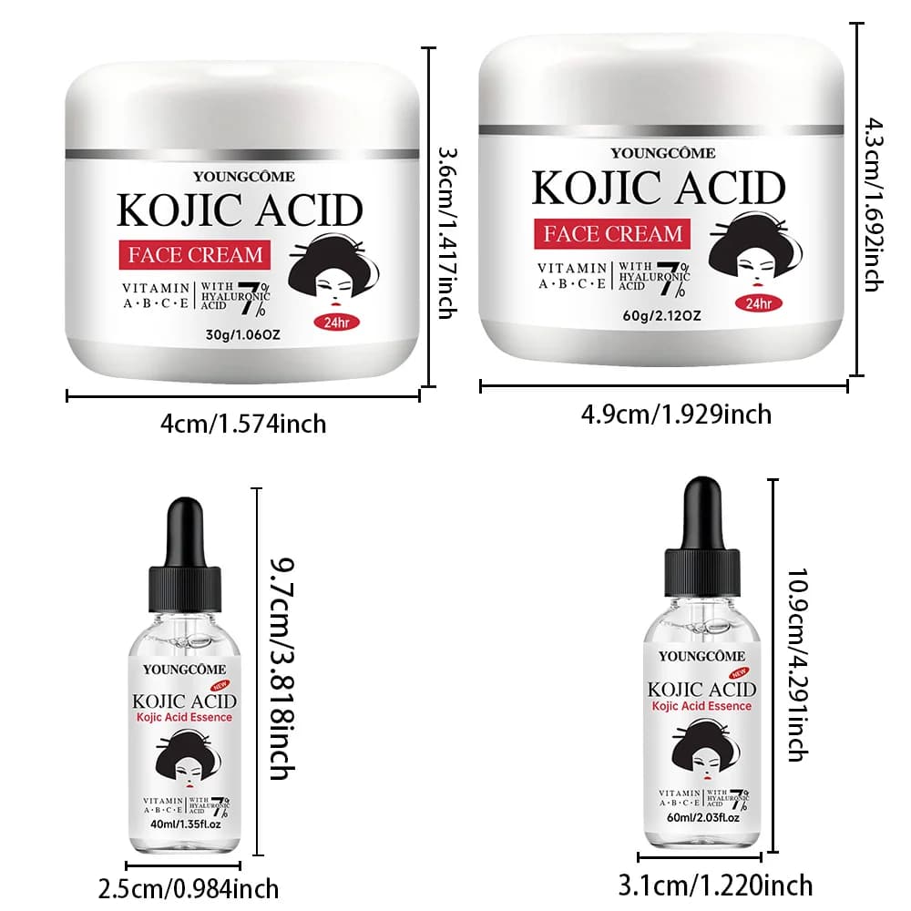 Kojic acid serum and cream bottles in a bundle — image 6