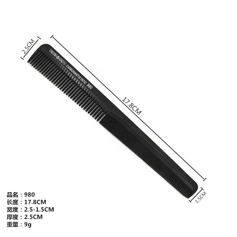 black ultra-thin flat hair comb — image 7