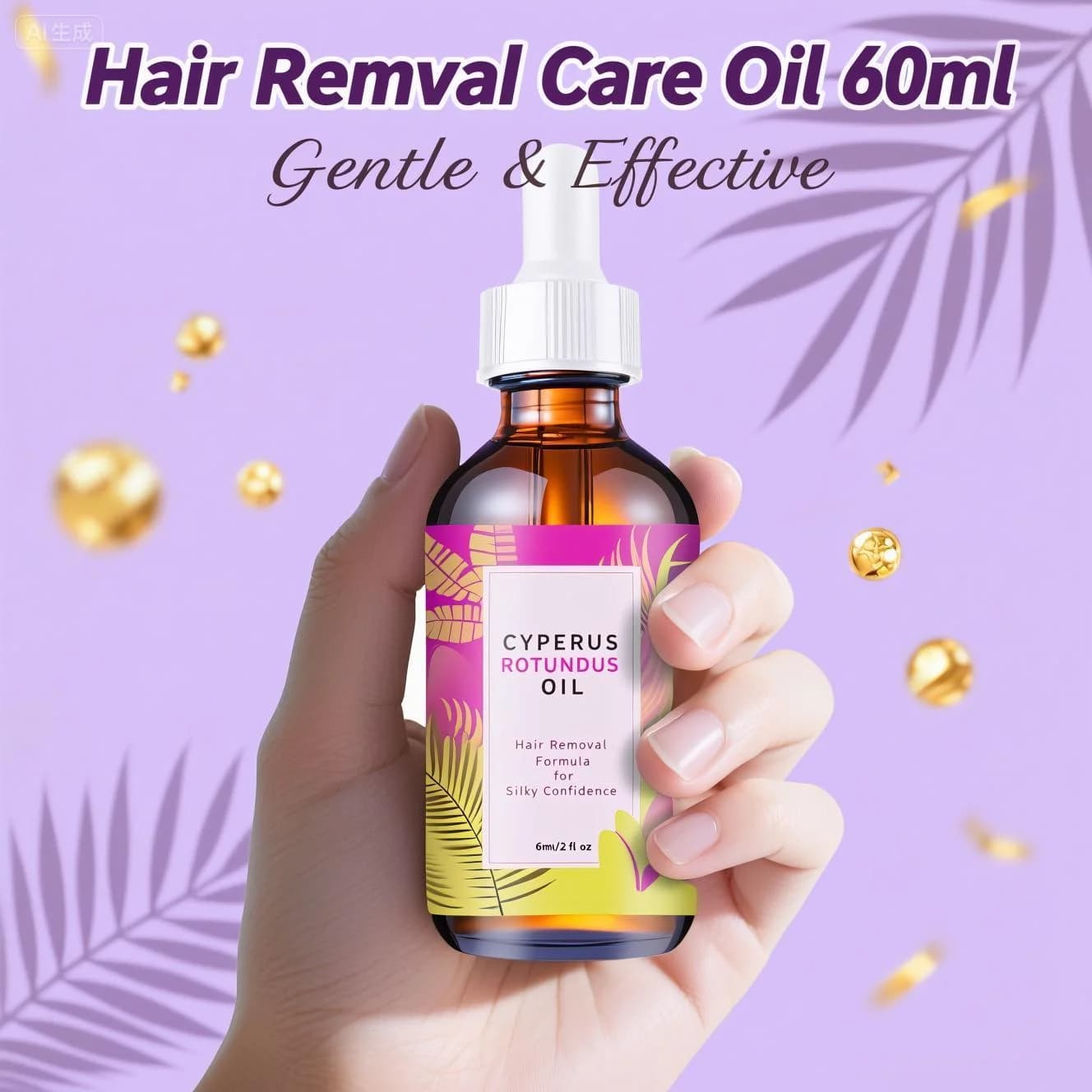 bottled jojoba and almond hair minimizing oil — image 1