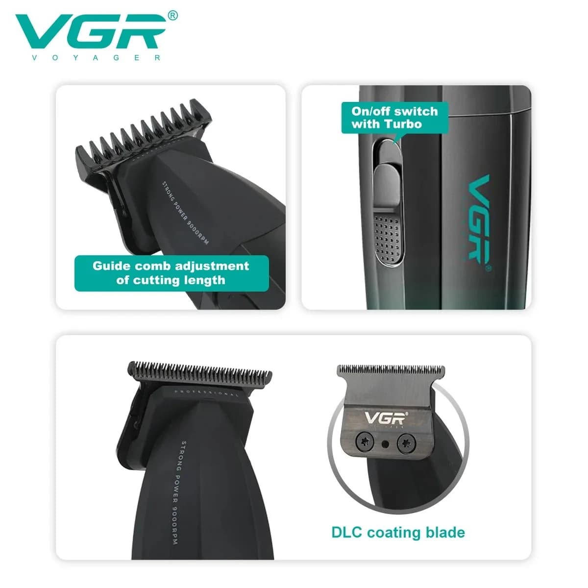 VGR cordless hair trimmer for men — image 4