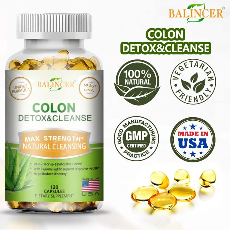 Balincer colon cleanse supplement bottle with capsules — image 1