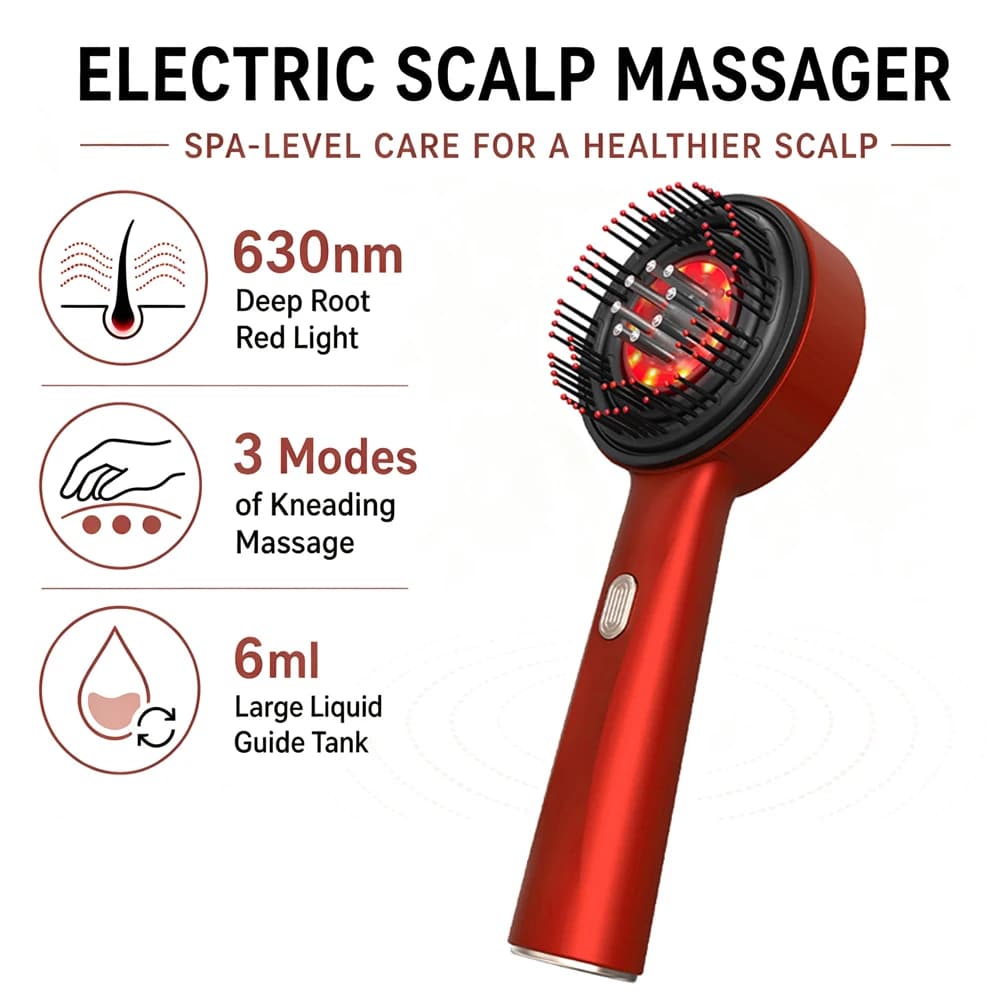 Red Light Scalp Massage Comb with Serum Applicator