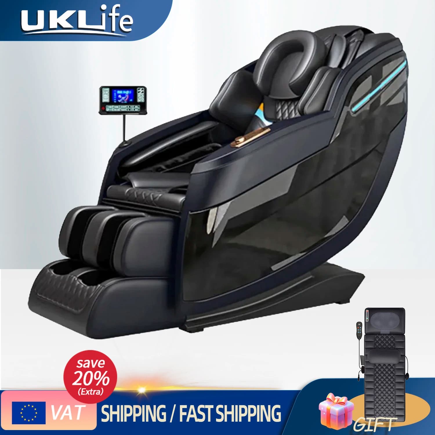 UKLife 4D AI Massage Chair with Zero Gravity/Heat/AirBag & Voice