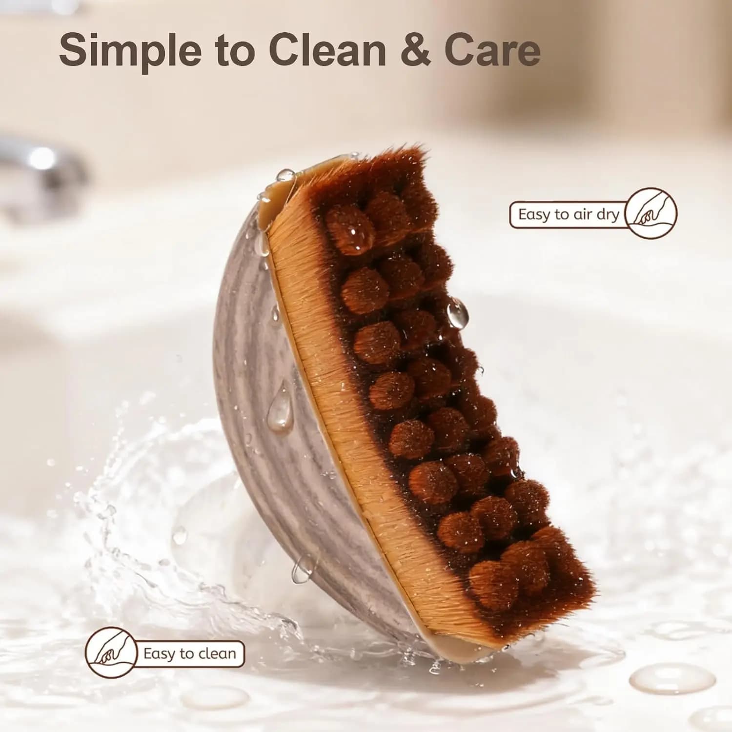 soft-bristle manual facial brush for lymphatic drainage — image 6