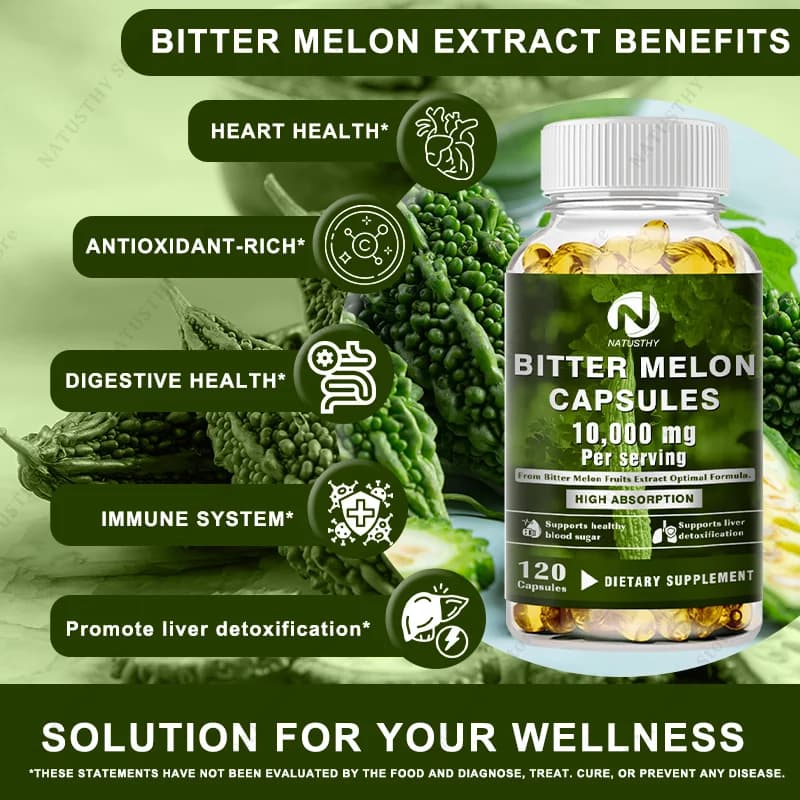 vegetarian bitter melon capsules bottle — image 3