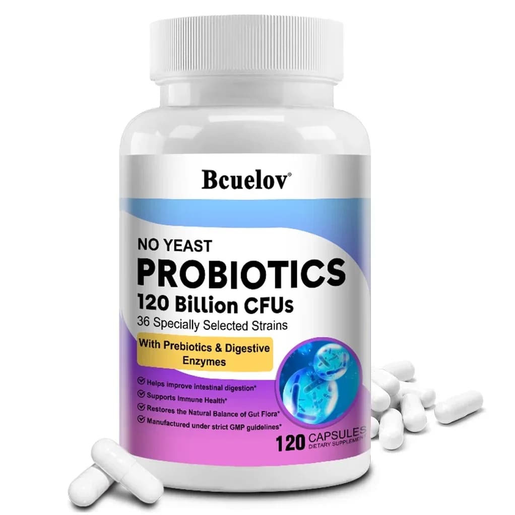 bottle of probiotic capsules with label showing 120 billion CFU — image 7