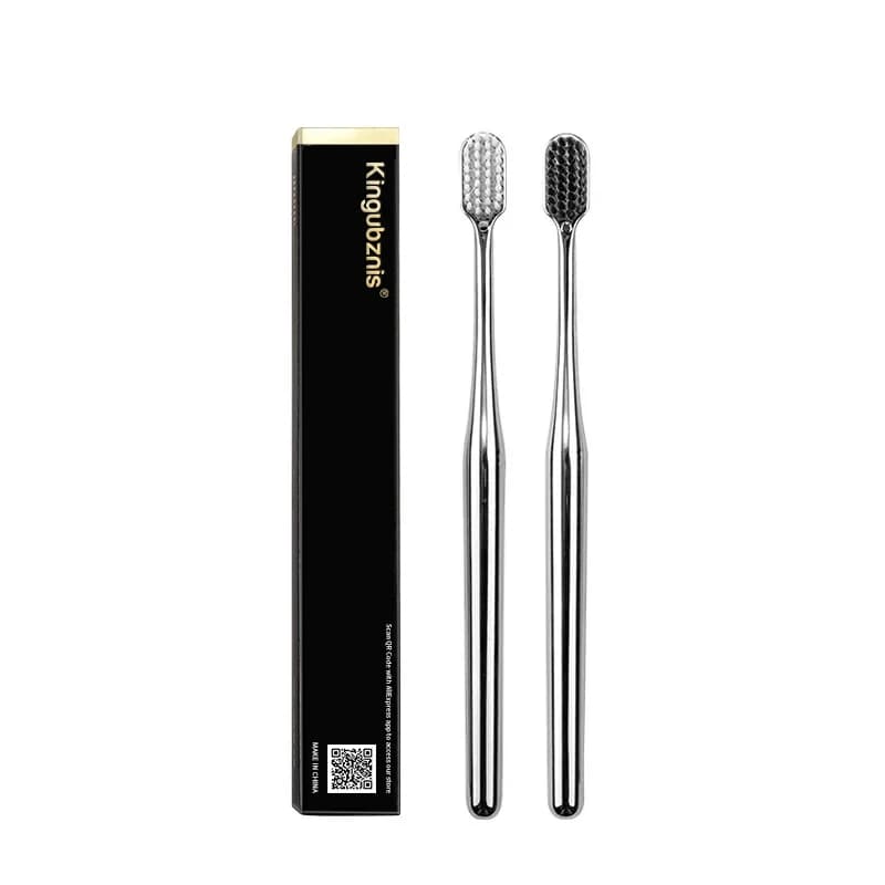 Gold and silver luxury toothbrush with electroplated handle — image 8