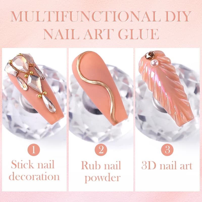 transparent nail gel polish for rhinestones — image 4