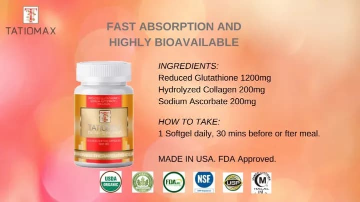 Tatiomax Glutathione 1600mg Softgels | 30 Softgels with Vitamin C & Collagen | Funmento — image 5