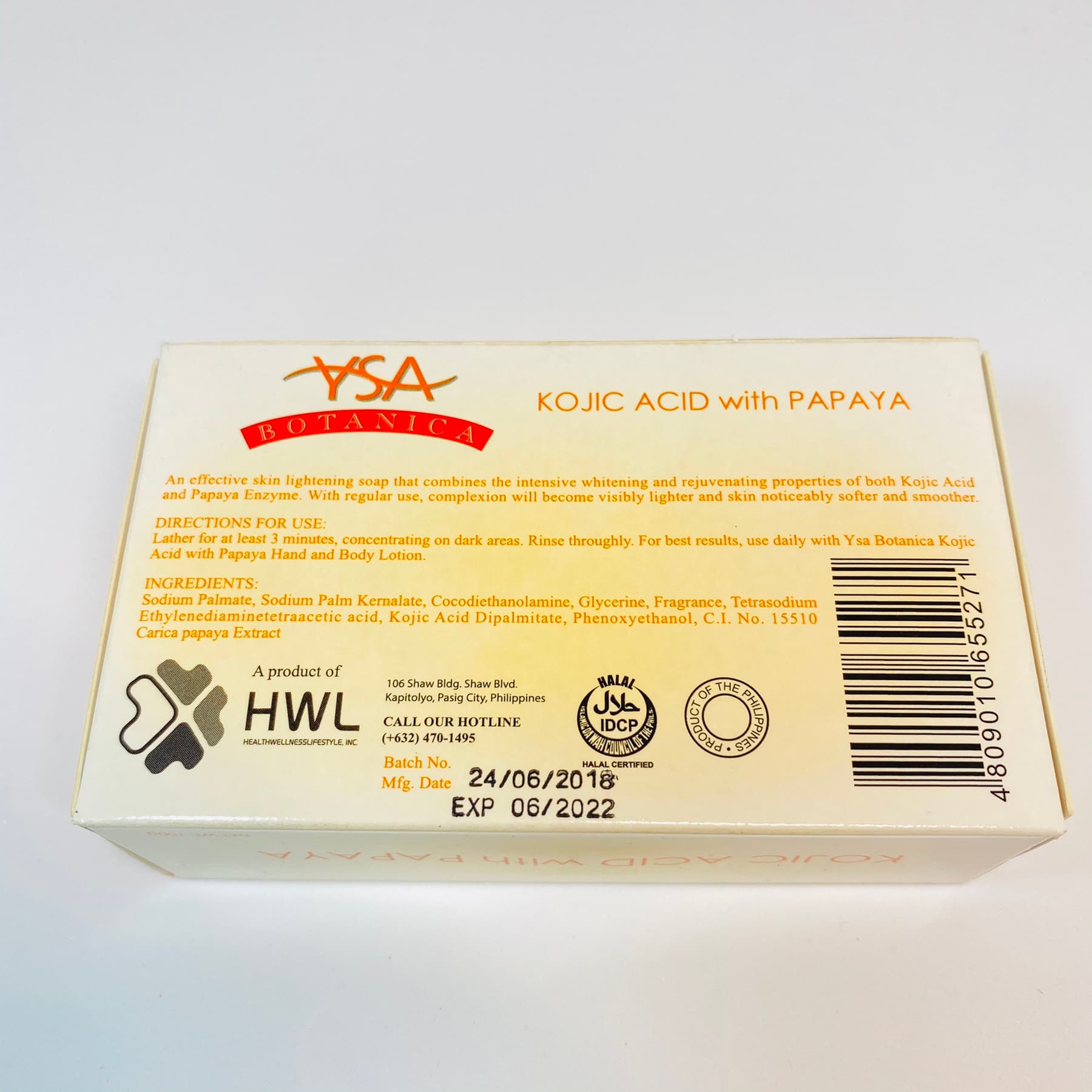 WHITENING SOAP WITH PAPAYA AND KOJIC ACID BY YSA BOTANICA 100g — image 3