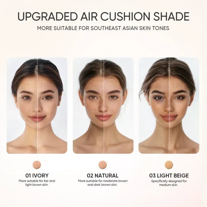 GMEELAN Air Cushion Foundation & Setting Powder Duo | Full Coverage Makeup | Oil Control | Funmento — image 5