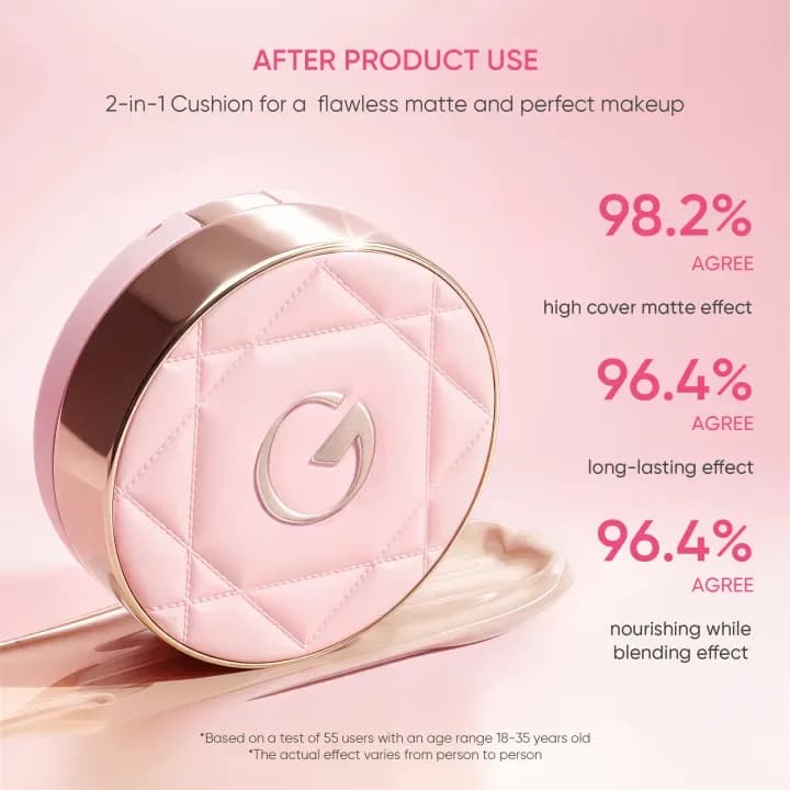 GMEELAN Glabridin High Cover 2-in-1 Cushion Foundation | Matte Full Coverage | Funmento — image 4