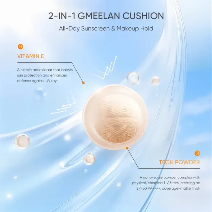 GMEELAN Sunscreen Cushion Foundation SPF50 PA++++ | 2-in-1 Matte Cushion | Funmento — image 6