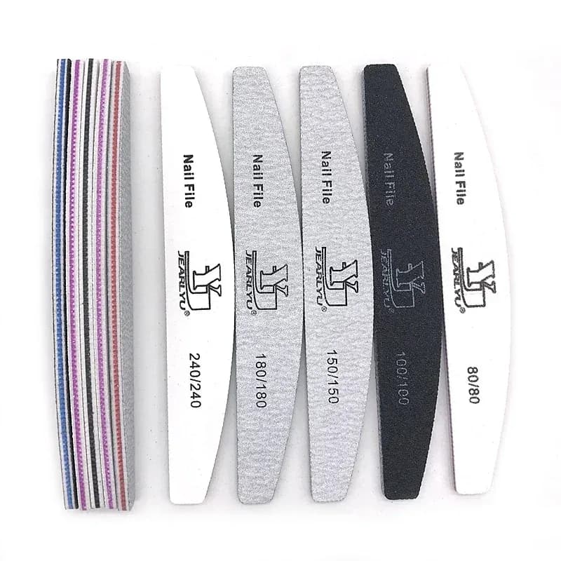 5-Piece Mixed-Color Nail File Set – Grits 80, 100, 150, 180, 240