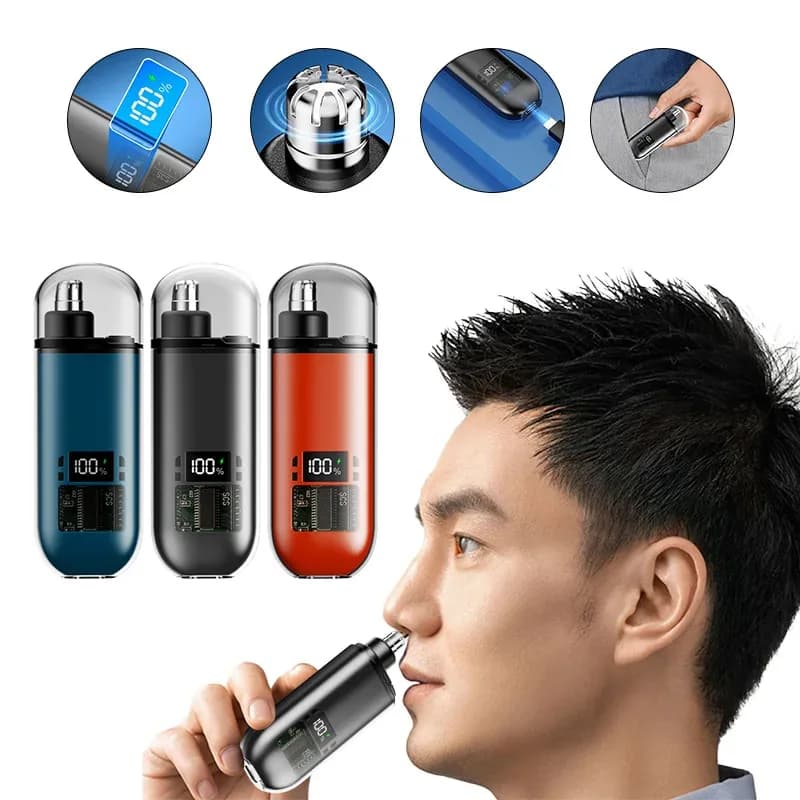 Portable Mini LED Nasal Hair Trimmer with USB‑C
