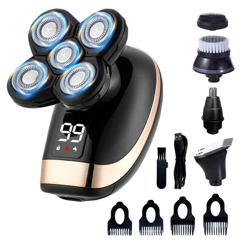 5-in-1 rechargeable electric razor for men
