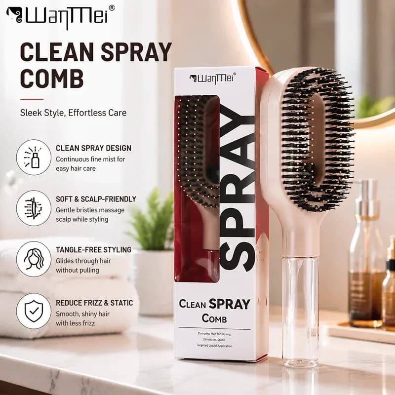 Detangling Hairbrush with Built-in Spray Bottle