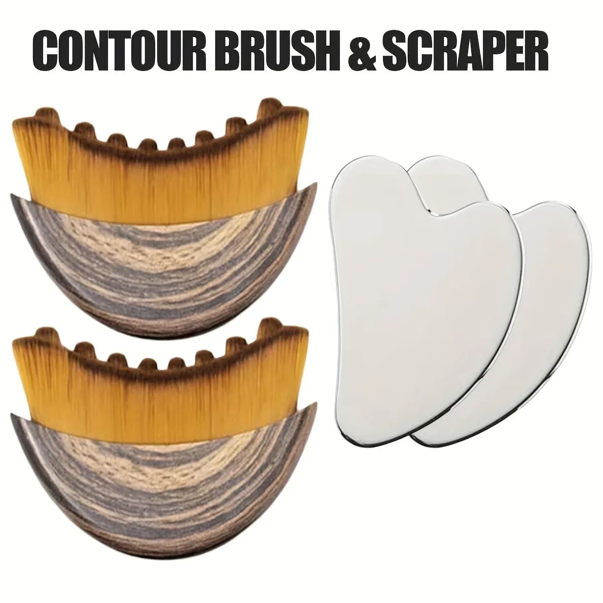 Contour Brush and Lymphatic Scraping Board Set (4 pcs)