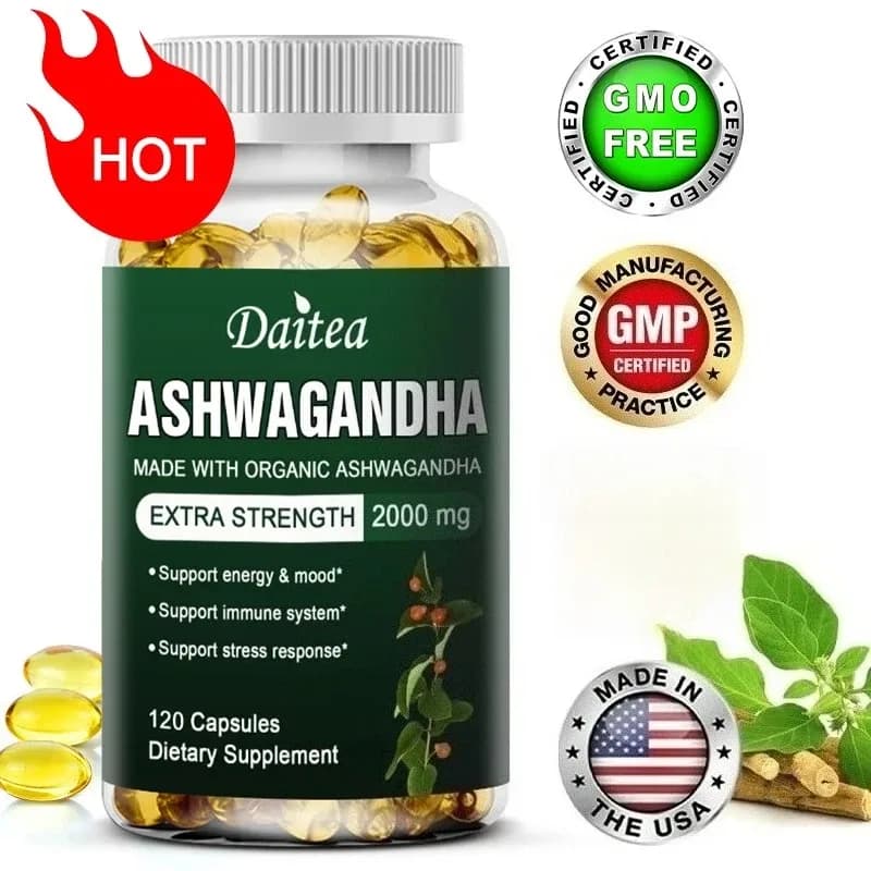 Daitea Organic Ashwagandha Extract Capsules – 2000 mg