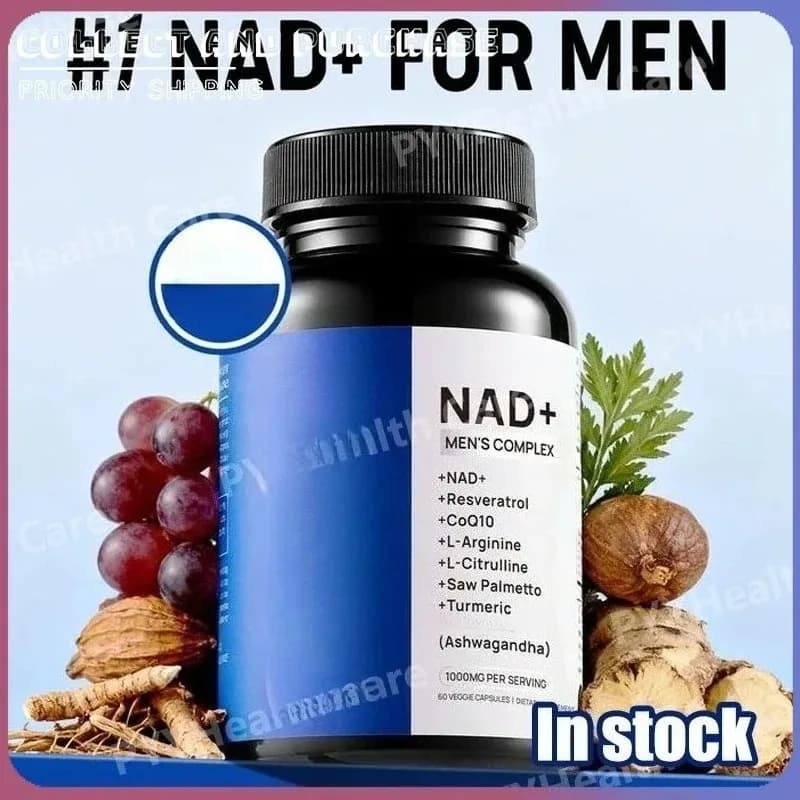 NAD+ capsules with resveratrol, CoQ10 & zinc – men's cellular energy support