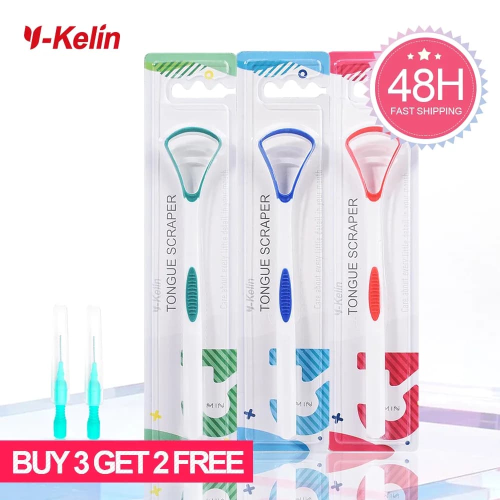 Silicone Tongue Scraper Brush – Food Grade, 3‑Color Pack