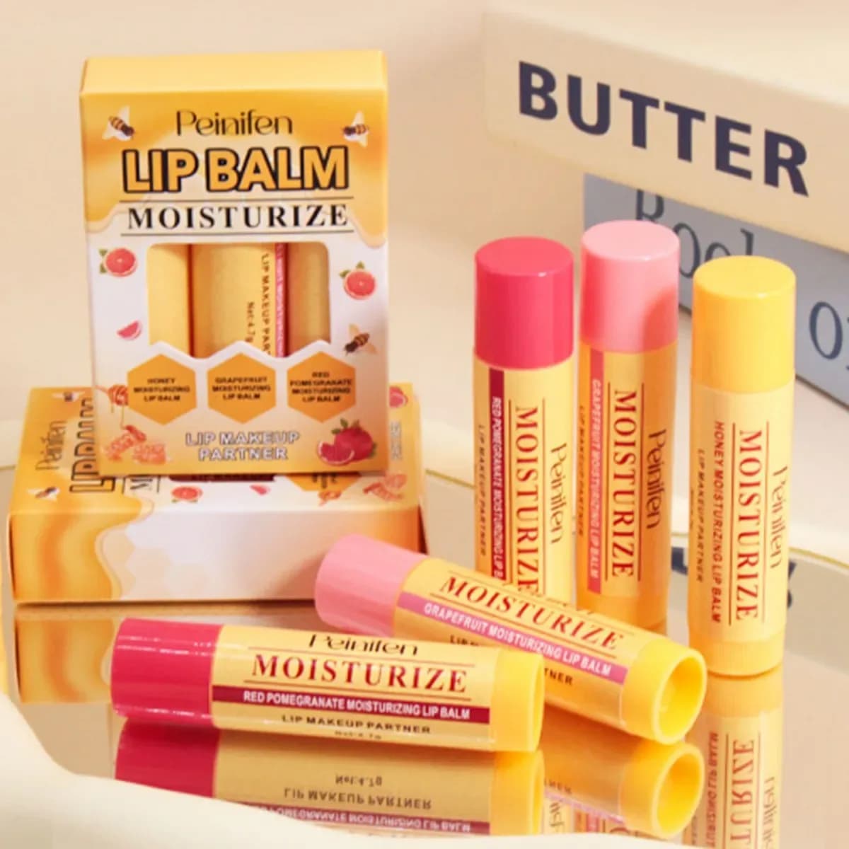 3-Piece Natural Plant Lip Balm Set
