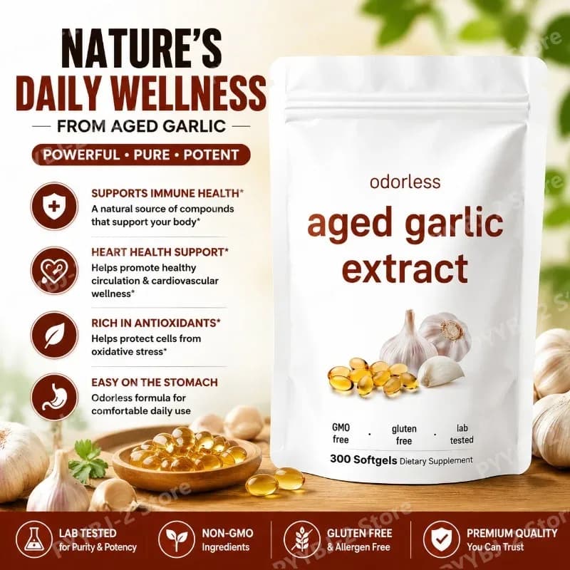 Odorless Garlic Oil Capsules 2 Year Aged Extract