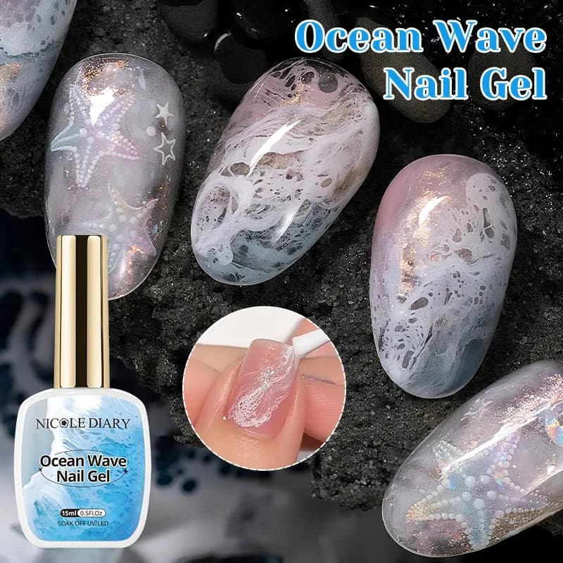 Bubble Ocean Wave White Gel Nail Polish – 15 ml