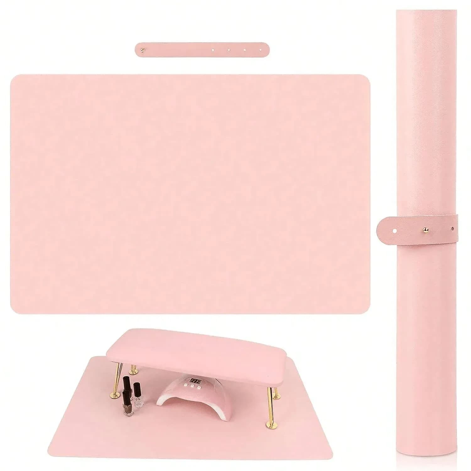 Pink Foldable Nail Art Table Mat