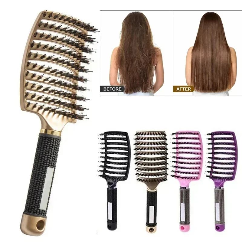 Boar Bristle and Nylon Scalp Massage Hair Brush