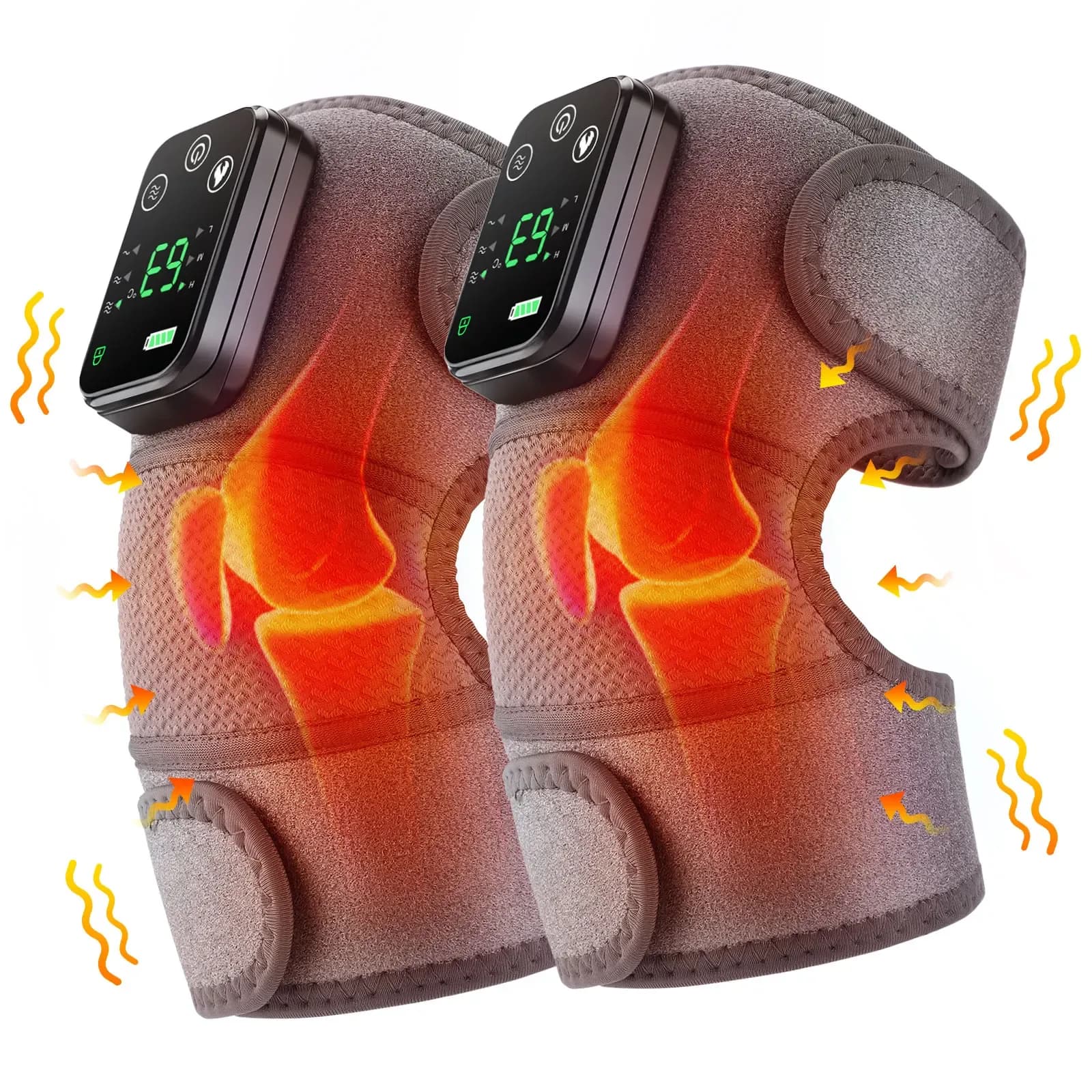 Heated Vibration Knee Massage Pad – 3-in-1 Massager