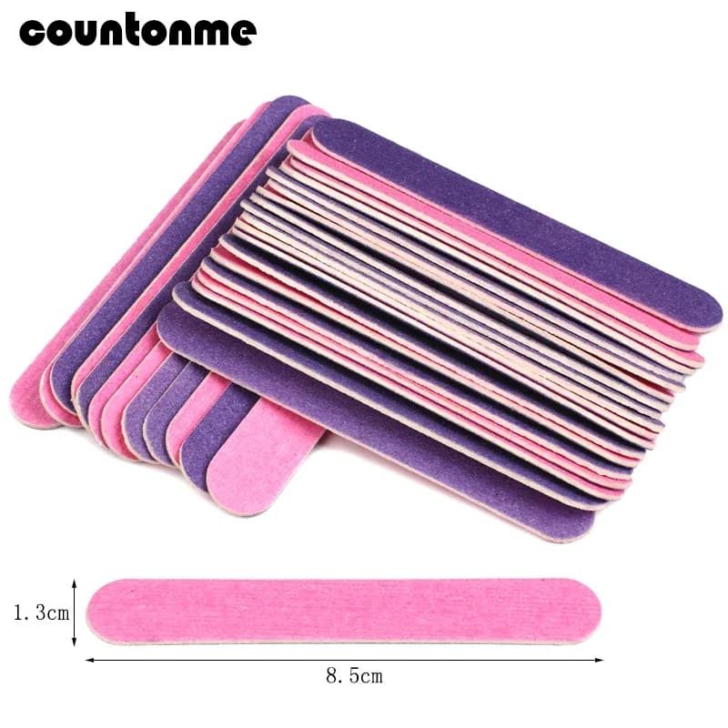 100 Double-sided Wood Nail Files, Mini, 150/180 Grit