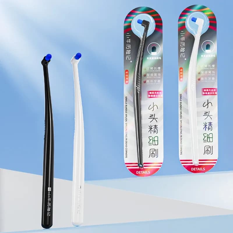 Inclined toothbrush for braces – ultra‑fine soft bristles